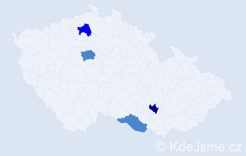 Příjmení: 'Kiselák', počet výskytů 7 v celé ČR