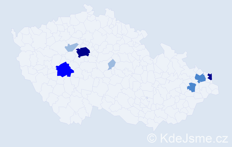 Příjmení: 'Thienelová', počet výskytů 17 v celé ČR