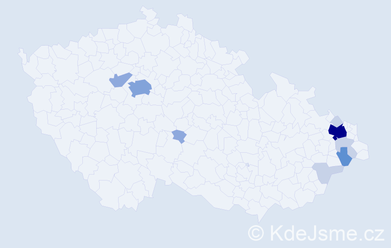Příjmení: 'Pavlán', počet výskytů 27 v celé ČR