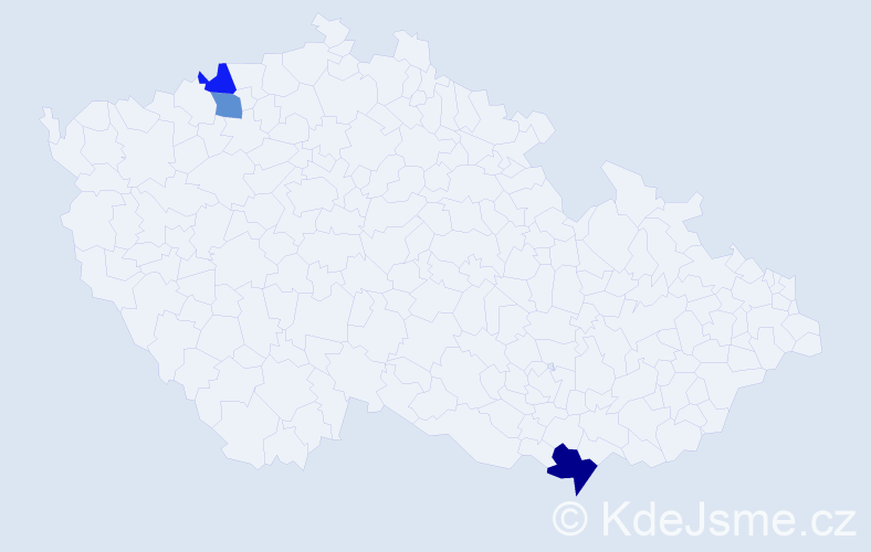 Příjmení: 'Fajtáková', počet výskytů 4 v celé ČR