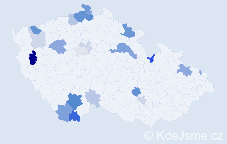 Příjmení: 'Bobr', počet výskytů 59 v celé ČR