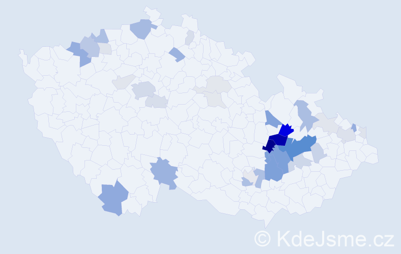 Příjmení: 'Peč', počet výskytů 110 v celé ČR