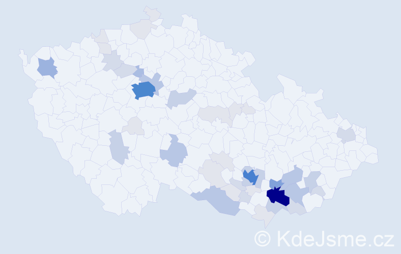 Příjmení: 'Goliáš', počet výskytů 155 v celé ČR
