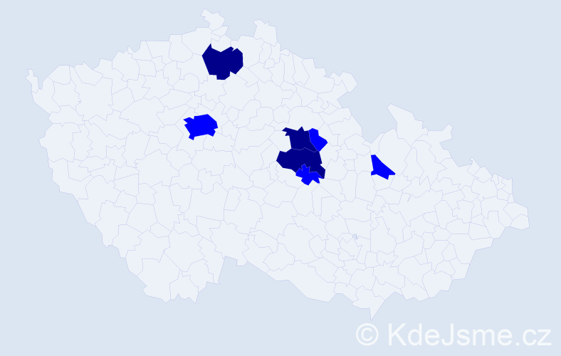 Příjmení: 'Převratská', počet výskytů 10 v celé ČR