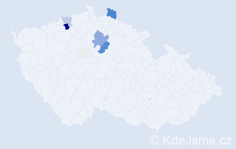 Příjmení: 'Krišal', počet výskytů 19 v celé ČR