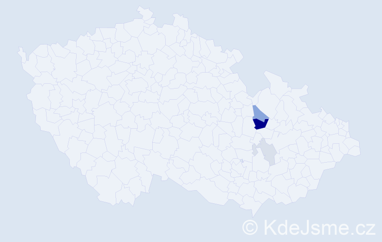 Příjmení: 'Kozička', počet výskytů 16 v celé ČR