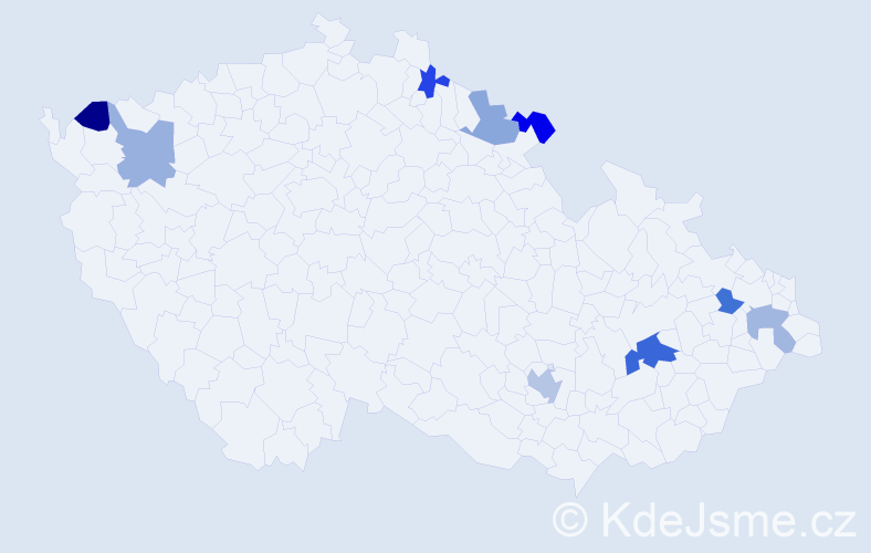 Příjmení: 'Floreková', počet výskytů 12 v celé ČR