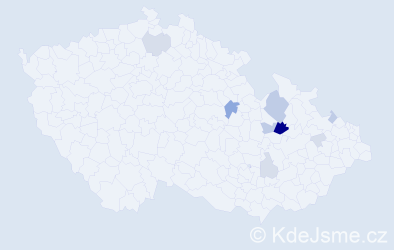 Příjmení: 'Dorušáková', počet výskytů 33 v celé ČR