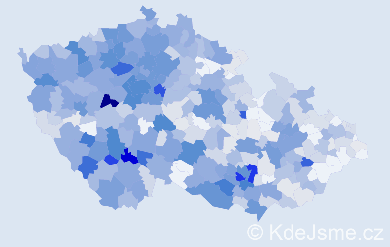 Příjmení: 'Hrdličková', počet výskytů 3400 v celé ČR