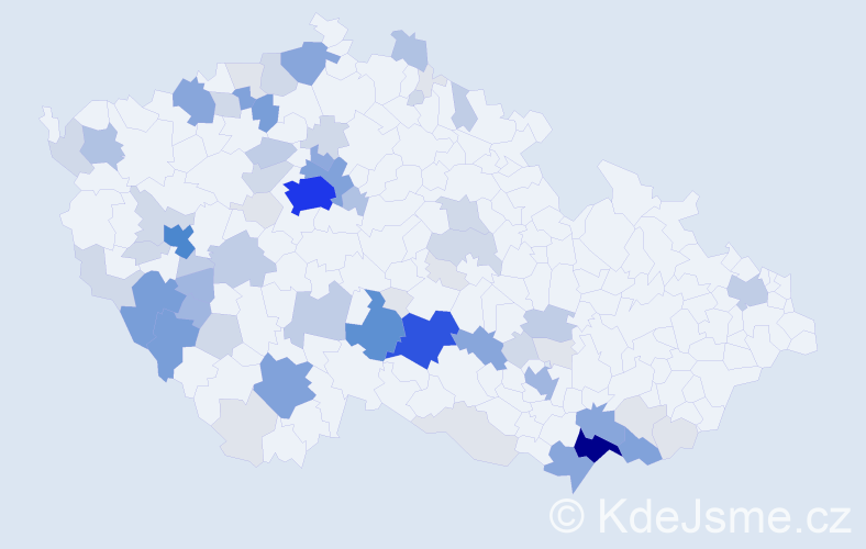 Příjmení: 'Běloch', počet výskytů 283 v celé ČR