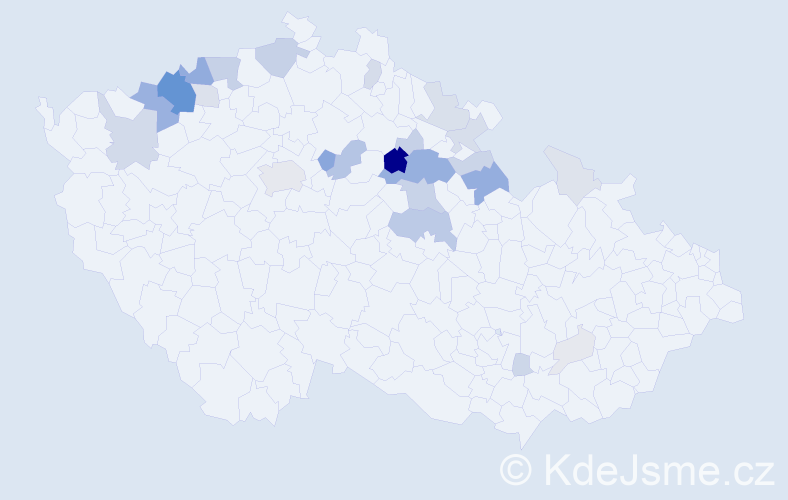 Příjmení: 'Leden', počet výskytů 106 v celé ČR