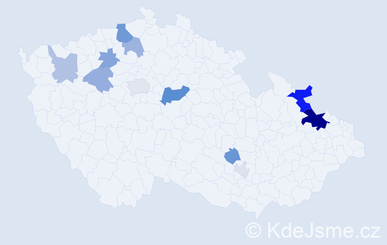 Příjmení: 'Havlica', počet výskytů 25 v celé ČR