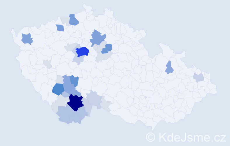 Příjmení: 'Pletka', počet výskytů 133 v celé ČR