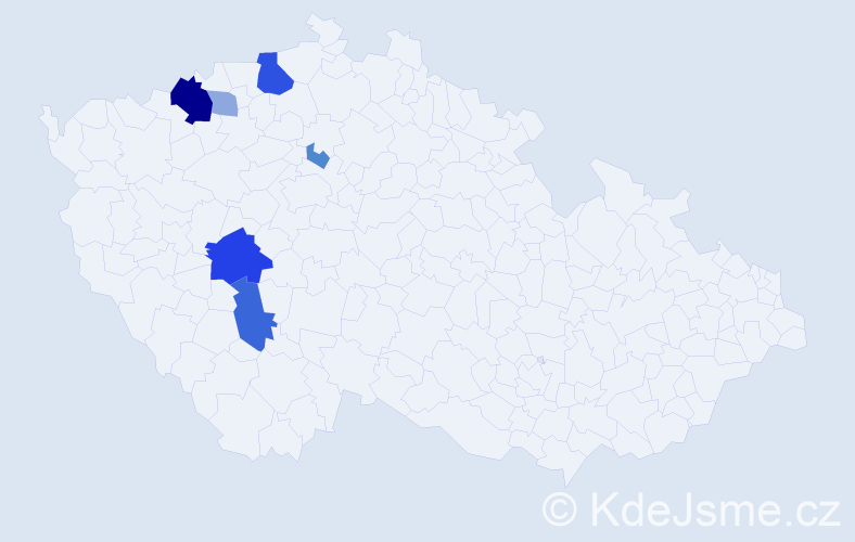 Příjmení: 'Gadžová', počet výskytů 16 v celé ČR