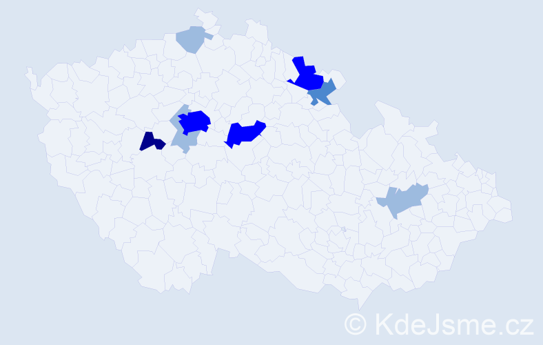 Příjmení: 'Kolesniková', počet výskytů 18 v celé ČR