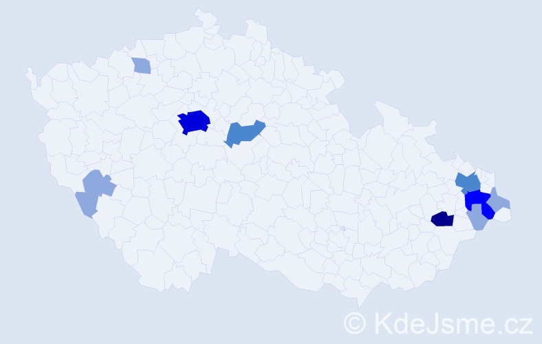 Příjmení: 'Bartecká', počet výskytů 29 v celé ČR