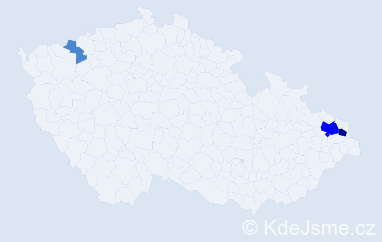 Příjmení: 'Sobczyková', počet výskytů 9 v celé ČR
