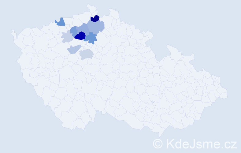 Příjmení: 'Krejný', počet výskytů 49 v celé ČR