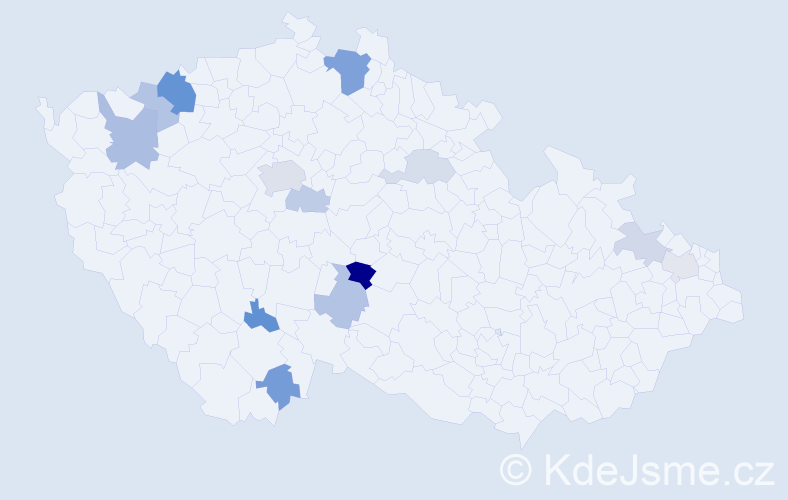 Příjmení: 'Neuber', počet výskytů 28 v celé ČR
