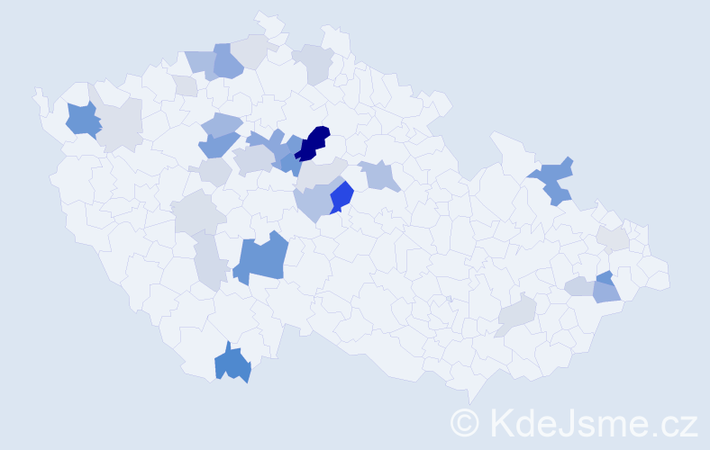 Příjmení: 'Jouza', počet výskytů 106 v celé ČR