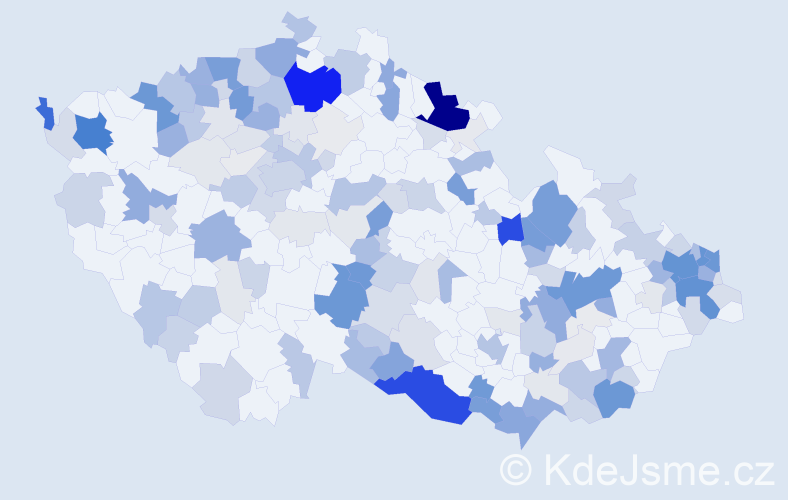 Příjmení: 'Herák', počet výskytů 708 v celé ČR
