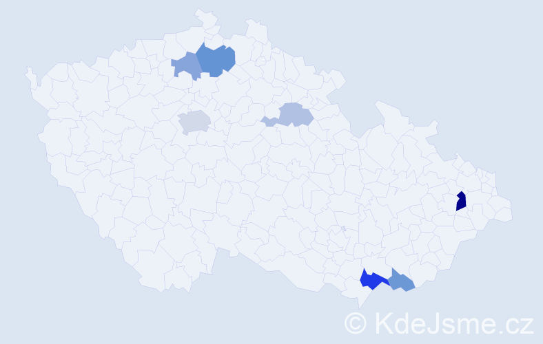 Příjmení: 'Pomajba', počet výskytů 14 v celé ČR