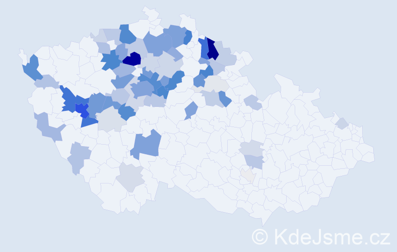 Příjmení: 'Štemberová', počet výskytů 268 v celé ČR