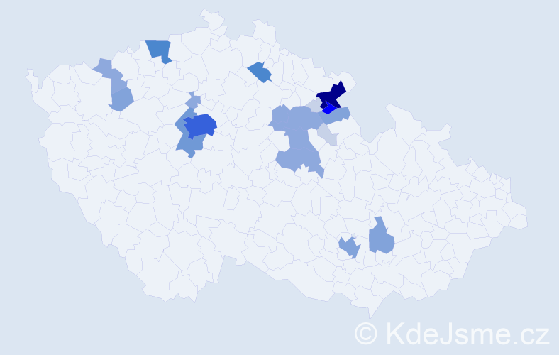 Příjmení: 'Vintera', počet výskytů 70 v celé ČR