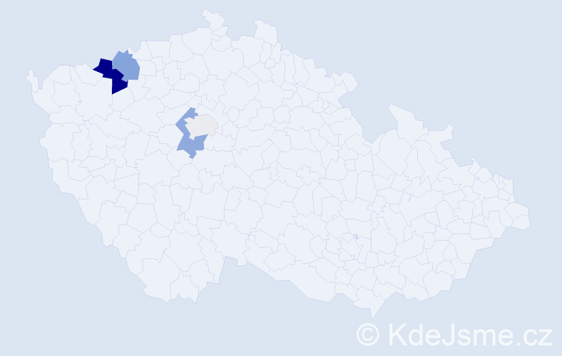 Příjmení: 'Pasev', počet výskytů 10 v celé ČR