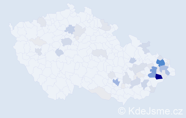 Příjmení: 'Pšenica', počet výskytů 229 v celé ČR