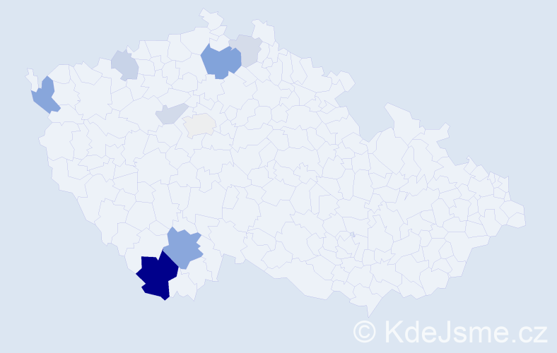 Příjmení: 'Krák', počet výskytů 20 v celé ČR