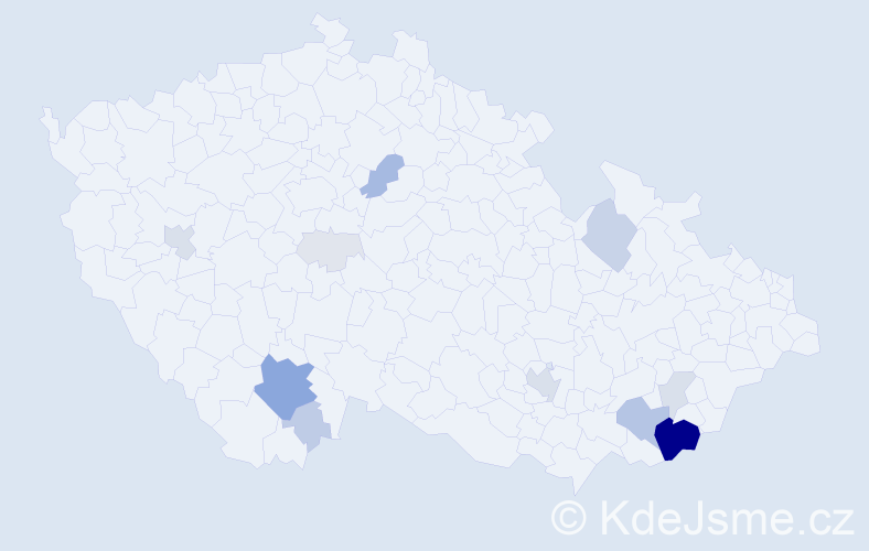 Příjmení: 'Johaník', počet výskytů 64 v celé ČR