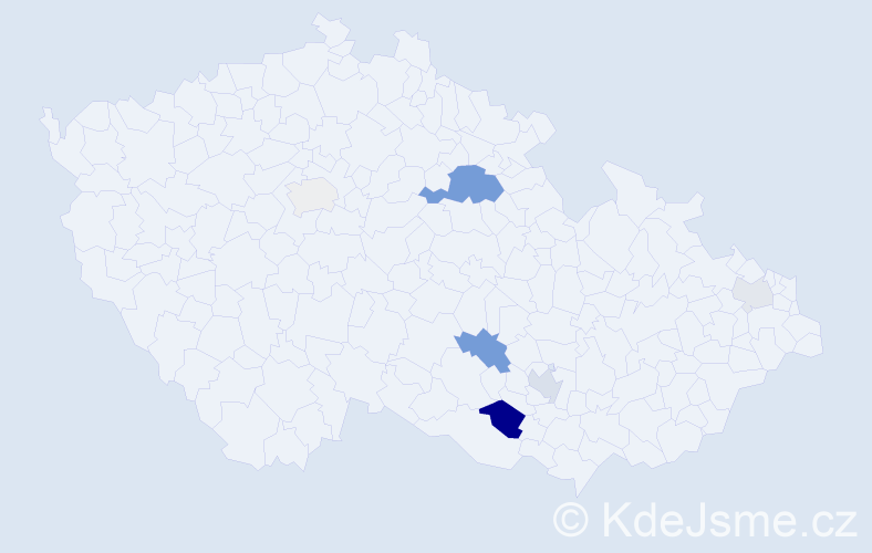 Příjmení: 'Čihalová', počet výskytů 16 v celé ČR