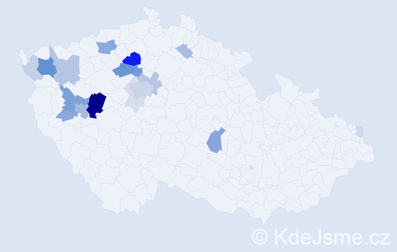 Příjmení: 'Krhounek', počet výskytů 59 v celé ČR