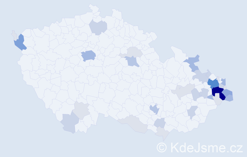 Příjmení: 'Kupčák', počet výskytů 103 v celé ČR