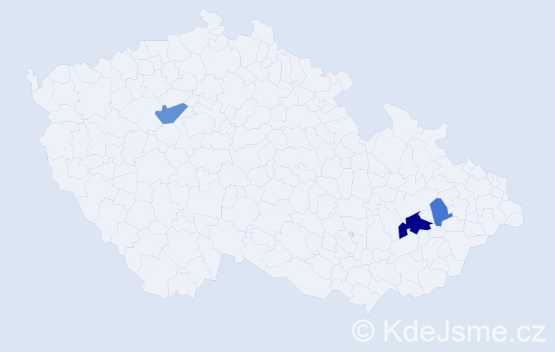Příjmení: 'Bolerazká', počet výskytů 7 v celé ČR