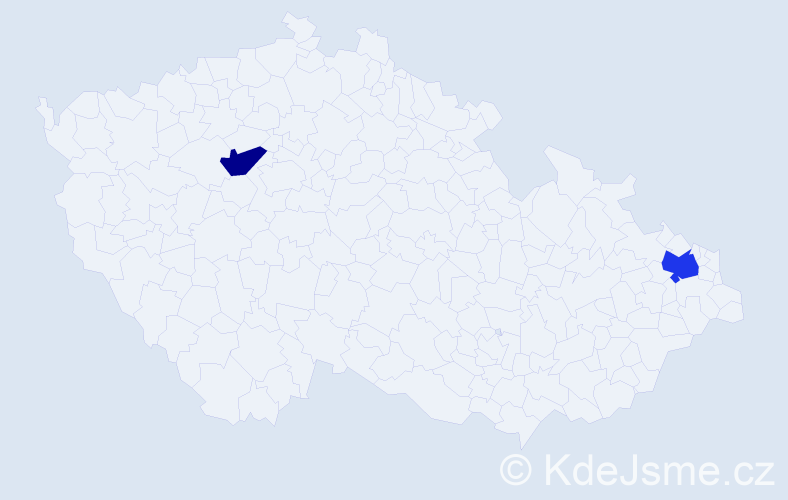 Příjmení: 'Dojcsánová', počet výskytů 5 v celé ČR