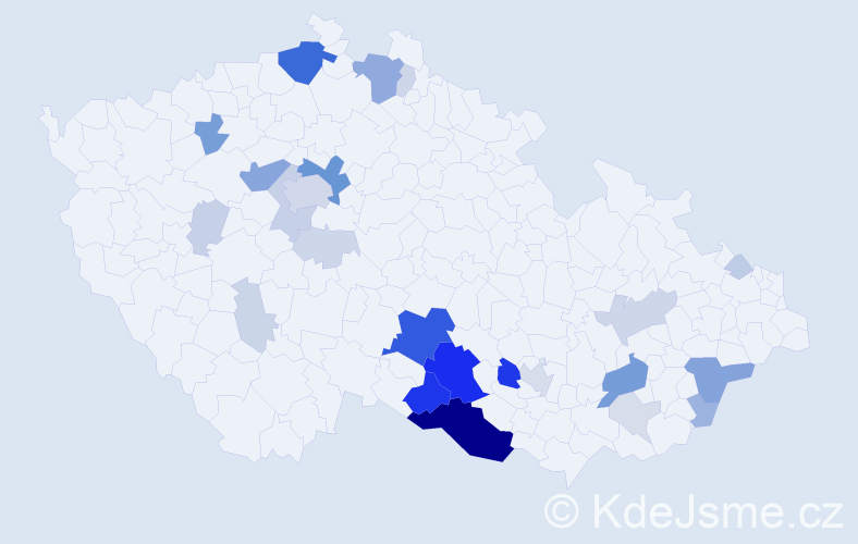Příjmení: 'Česneková', počet výskytů 114 v celé ČR