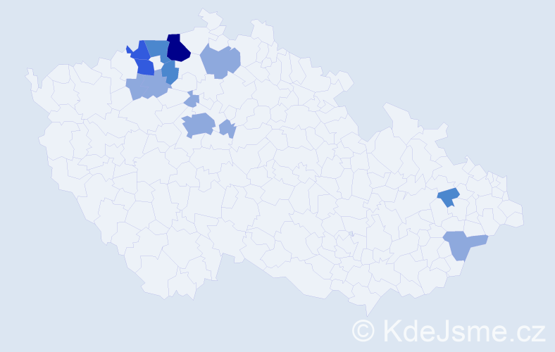 Příjmení: 'Sochaničová', počet výskytů 24 v celé ČR