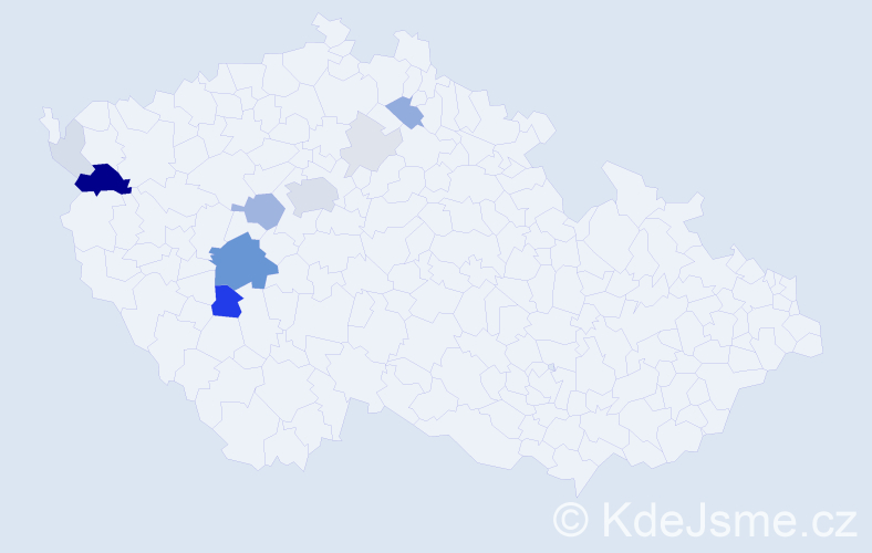 Příjmení: 'Mázdra', počet výskytů 36 v celé ČR