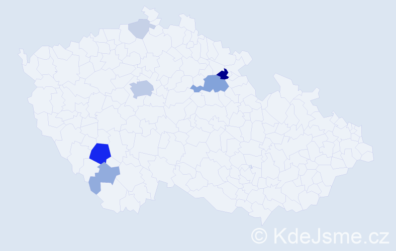 Příjmení: 'Prihara', počet výskytů 25 v celé ČR