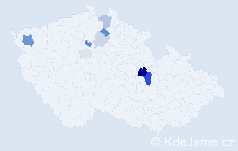Příjmení: 'Vokas', počet výskytů 21 v celé ČR