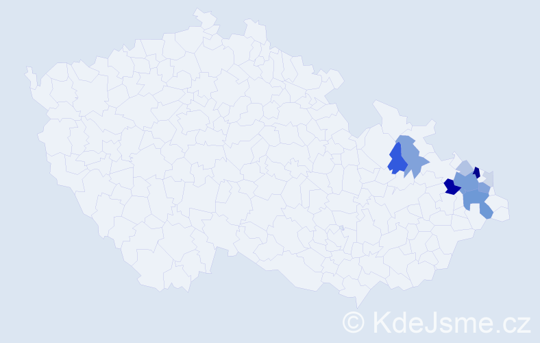 Příjmení: 'Ptašková', počet výskytů 39 v celé ČR