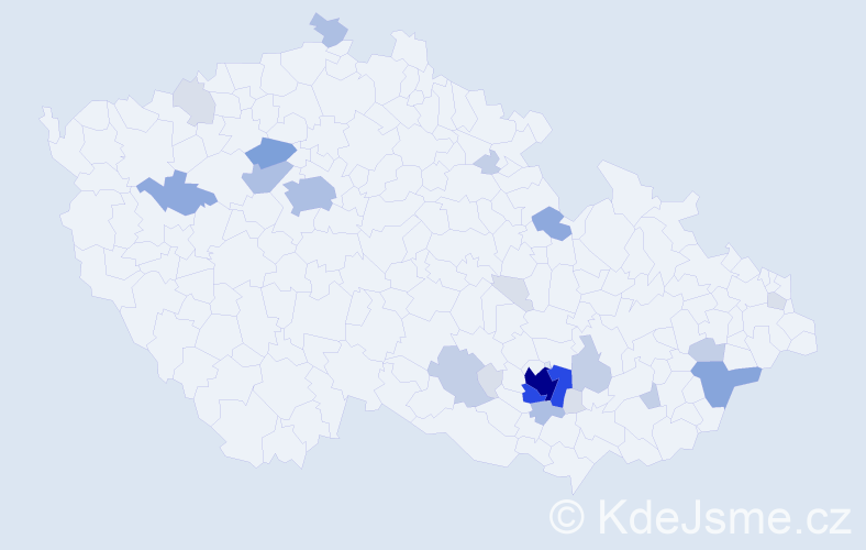 Příjmení: 'Rudolecký', počet výskytů 82 v celé ČR