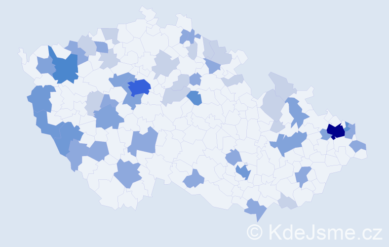 Příjmení: 'Rišková', počet výskytů 123 v celé ČR