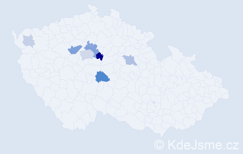 Příjmení: 'Bolenová', počet výskytů 23 v celé ČR