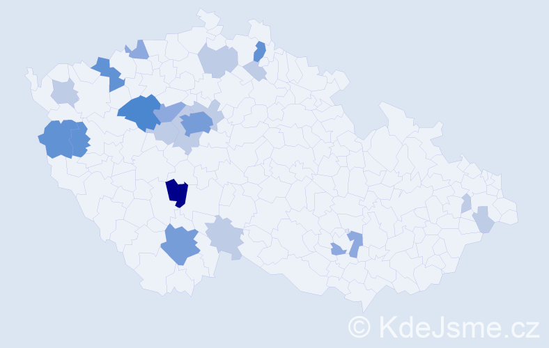 Příjmení: 'Kokrment', počet výskytů 52 v celé ČR