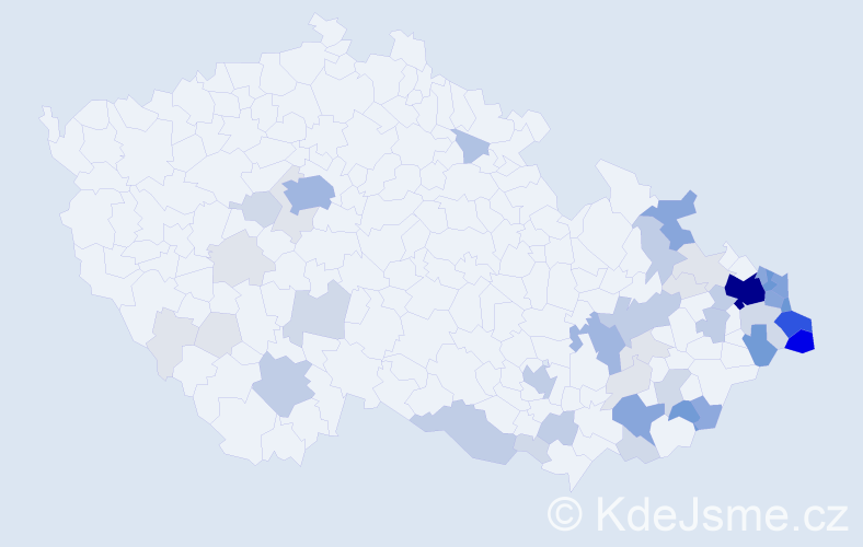 Příjmení: 'Fiedor', počet výskytů 218 v celé ČR