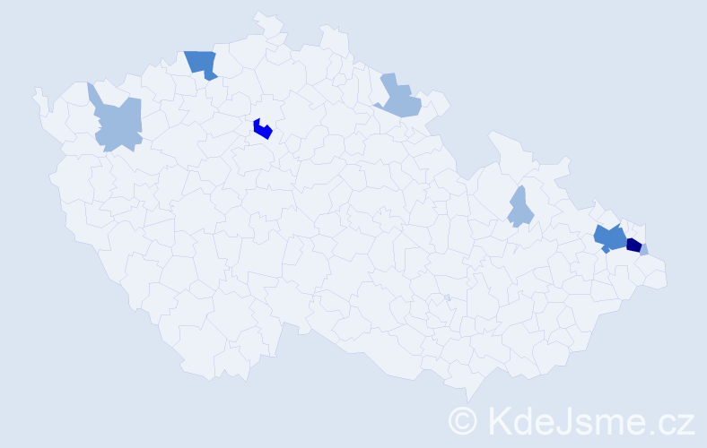 Příjmení: 'Gavenčiaková', počet výskytů 15 v celé ČR
