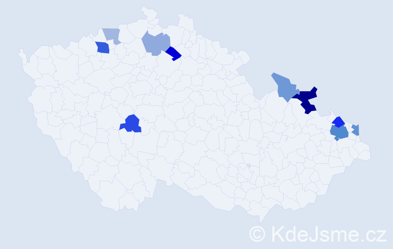 Příjmení: 'Piatek', počet výskytů 22 v celé ČR